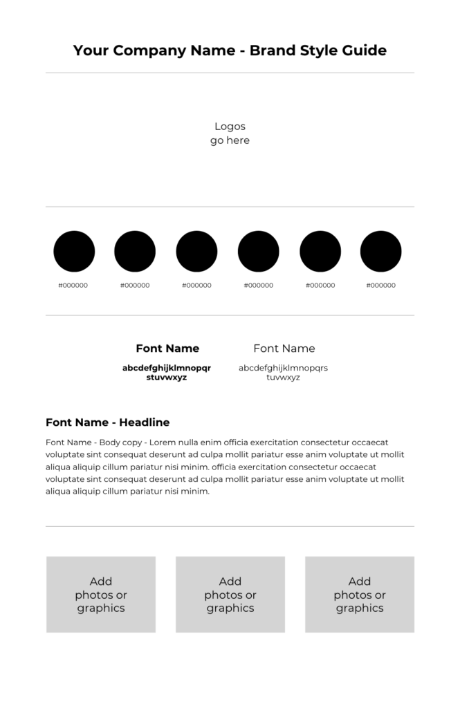 free one page brand guide template